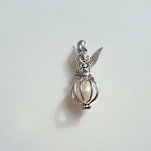 Tinkerbell fairy Pearl cage pendant